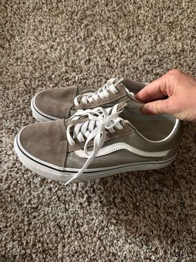 Tan/grey ish old school vans size 7